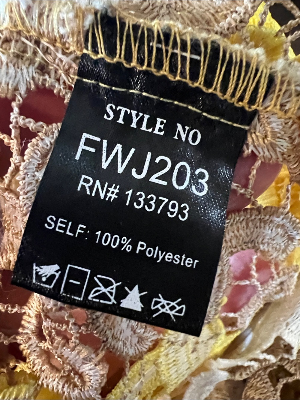POL Yellow Lace-Panel Jean Jacket/shirt H027 - Picture 9 of 11
